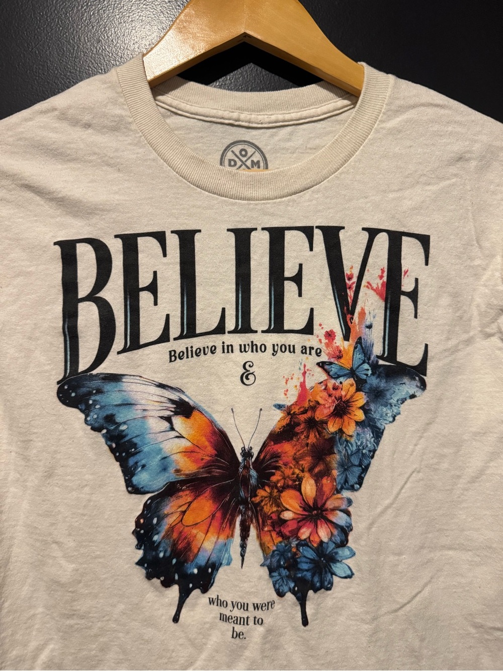 Believe Butterfly Graphic Tee - Cream